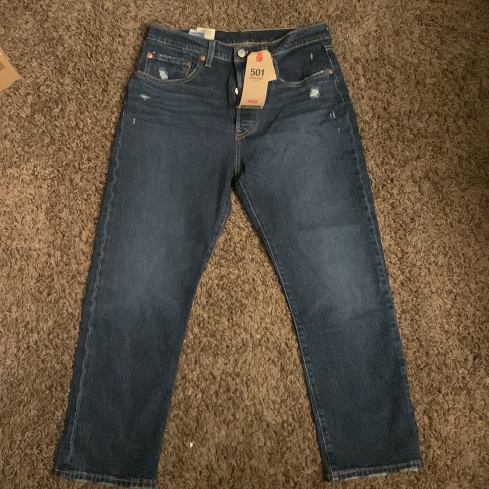 Levi's Women's 501 High Rise Cropped Button Fly Straight Leg Jeans 30 x 26 NWT